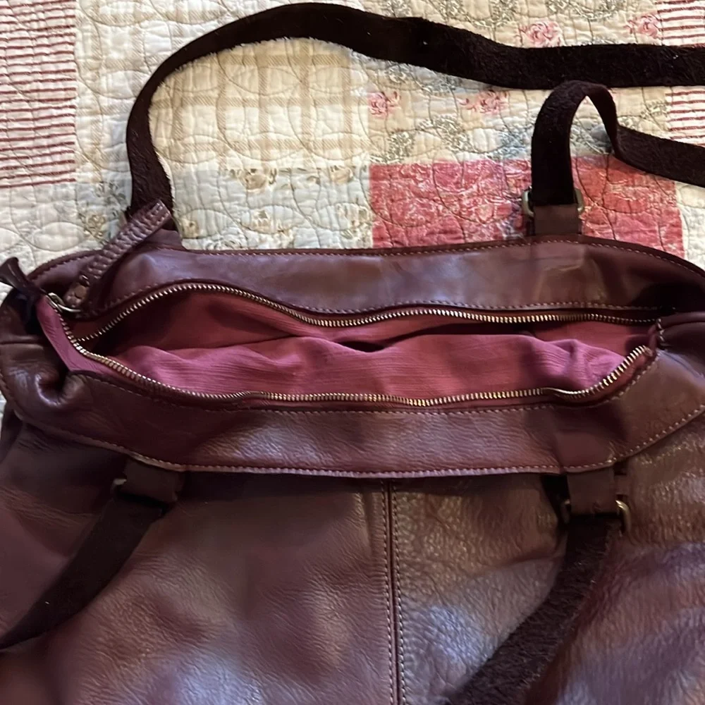 Gorgeous Borse in Pelle Italy leather hobo bag burgundy large
